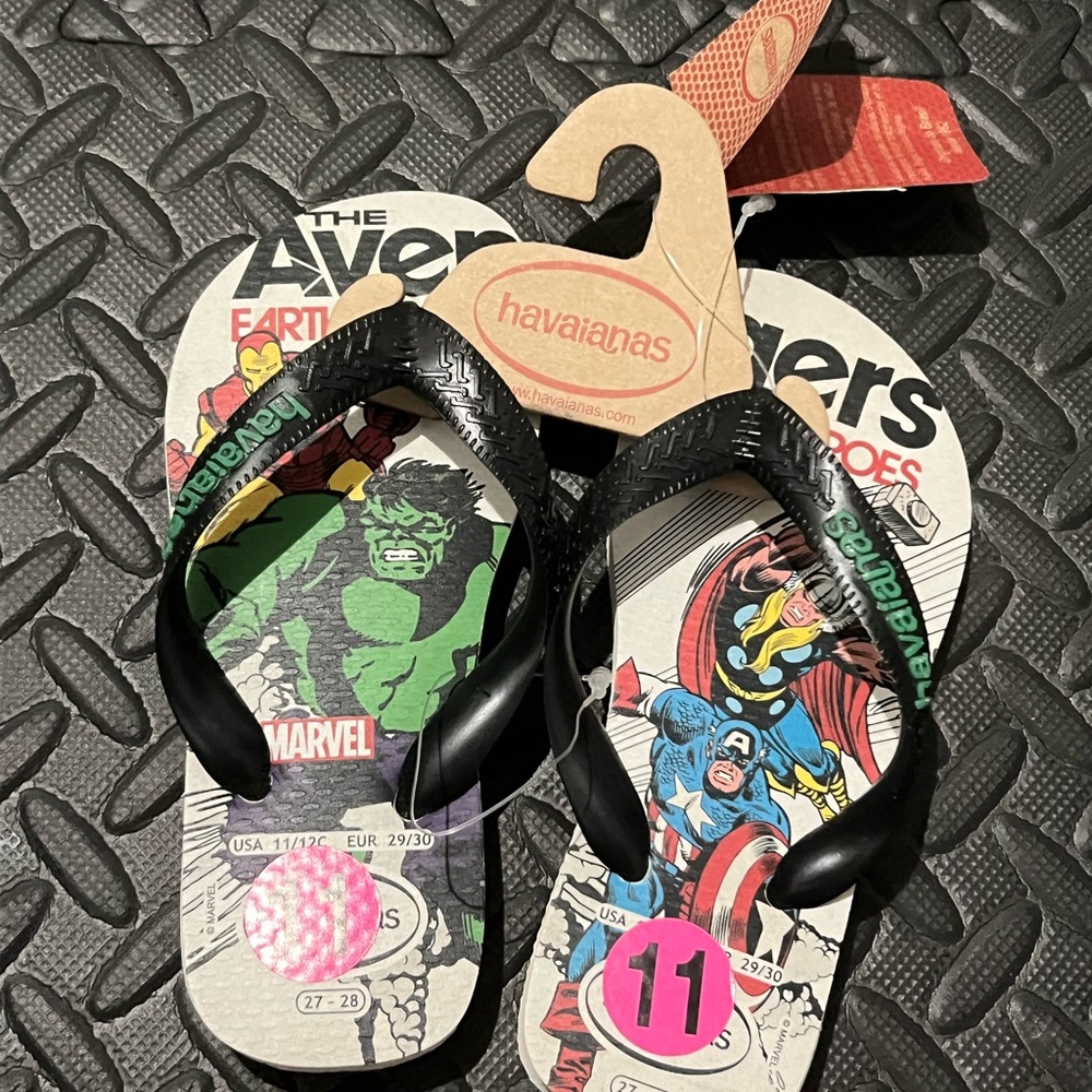 Havaianas Kids Avengers Flip Flops - Black